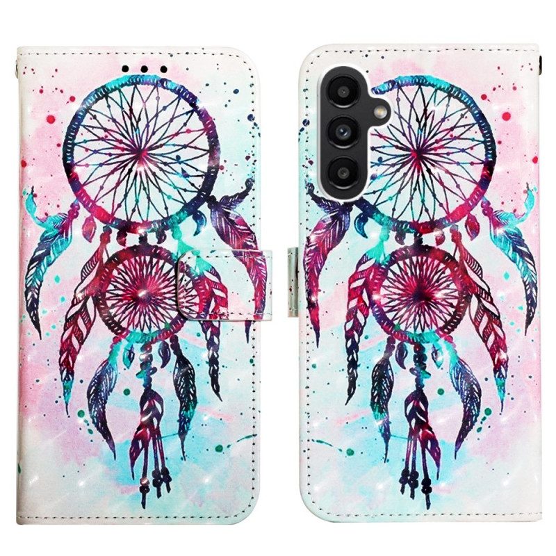 Folio-hoesje voor Samsung Galaxy A14 / A14 5G Met Ketting Verticale Caseneo