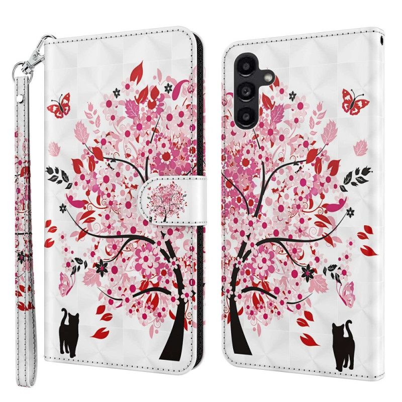 Folio-hoesje voor Samsung Galaxy A14 / A14 5G String Safari Dieren