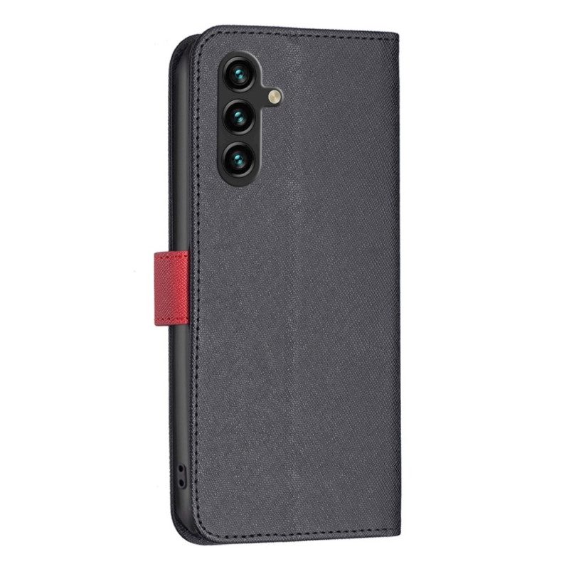 Folio-hoesje voor Samsung Galaxy A14 / A14 5G Tweekleurige Binfen-kleur