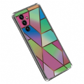 Hoesje voor Samsung Galaxy A14 / A14 5G Imitatielakleer Met Knoop