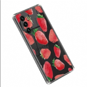 Hoesje voor Samsung Galaxy A14 / A14 5G Strappy Roze Bloemen