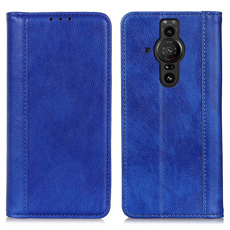 Bescherming Hoesje voor Sony Xperia Pro-I Folio-hoesje Elegantie Split Litchi Leer