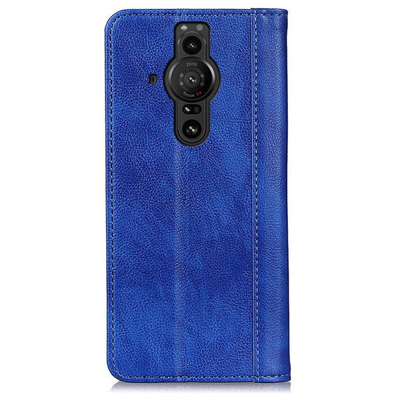 Bescherming Hoesje voor Sony Xperia Pro-I Folio-hoesje Elegantie Split Litchi Leer