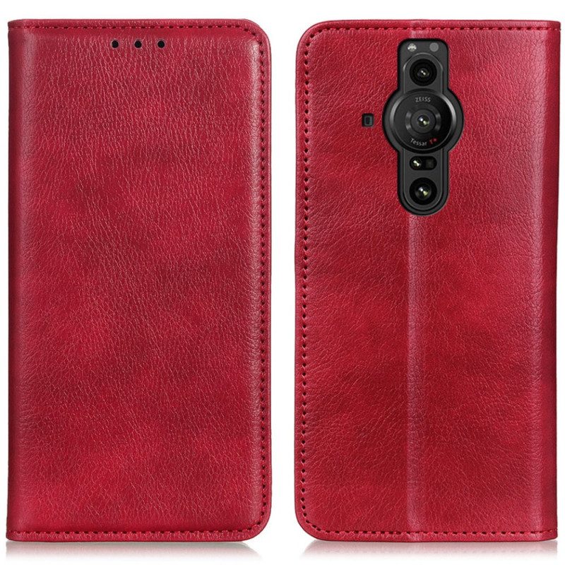 Bescherming Hoesje voor Sony Xperia Pro-I Folio-hoesje Lychee Splitleer