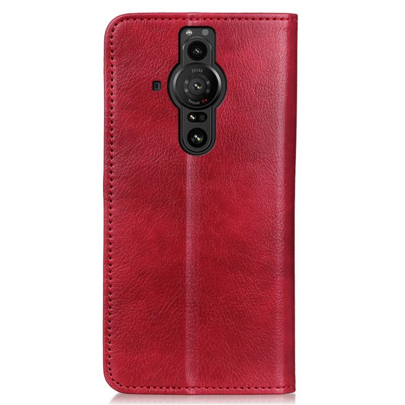 Bescherming Hoesje voor Sony Xperia Pro-I Folio-hoesje Lychee Splitleer