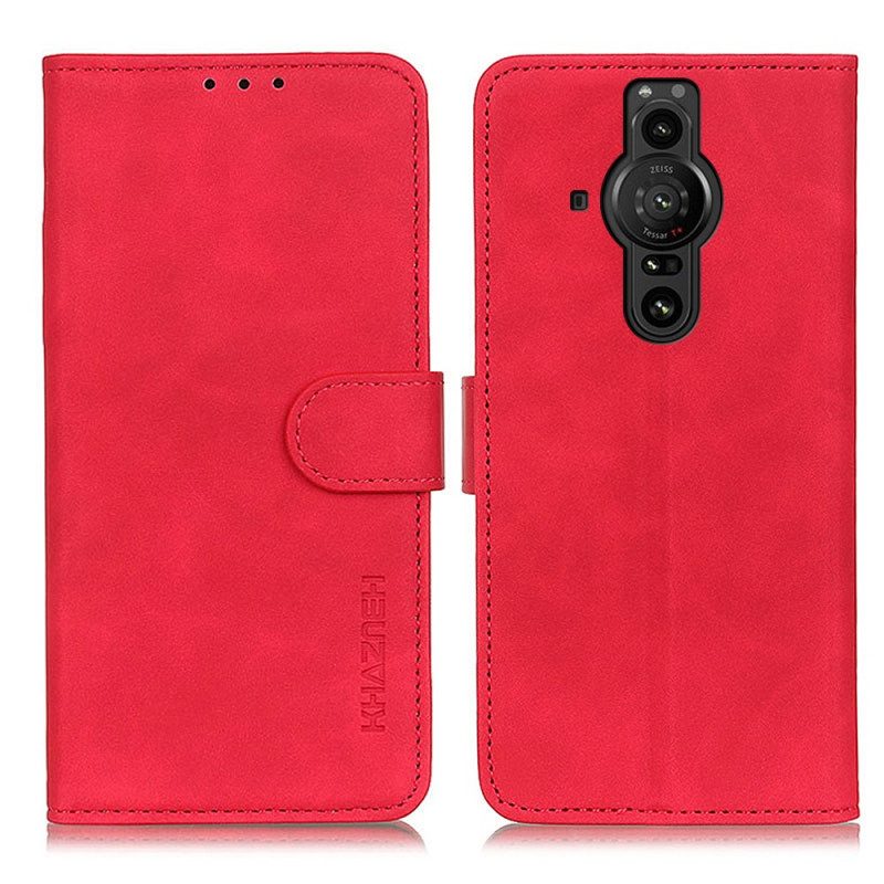 Flip Case voor Sony Xperia Pro-I Khazneh Vintage Leereffect