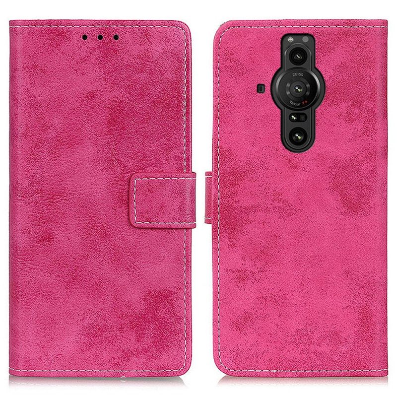 Folio-hoesje voor Sony Xperia Pro-I Vintage Leereffect