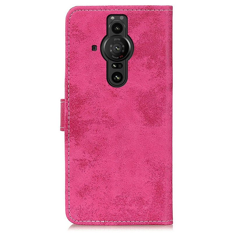 Folio-hoesje voor Sony Xperia Pro-I Vintage Leereffect