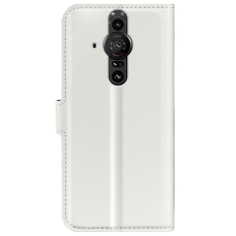 Leren Hoesje voor Sony Xperia Pro-I Klassiek Lychee-effect