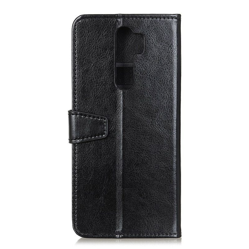 Flip Case voor Xiaomi Redmi 9 Eenvoudig Glanzend Leereffect