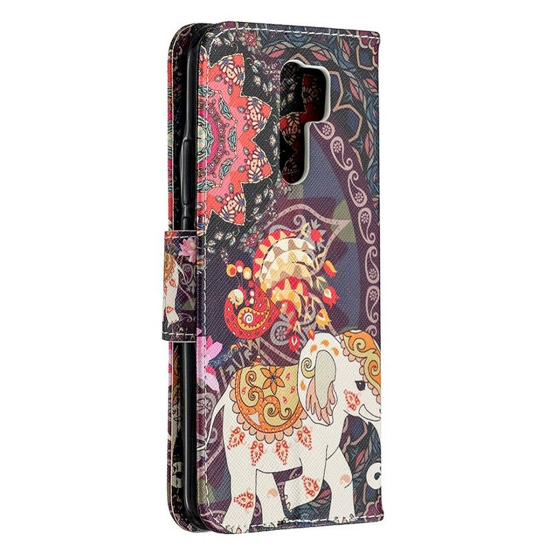 Folio-hoesje voor Xiaomi Redmi 9 Indische Olifanten