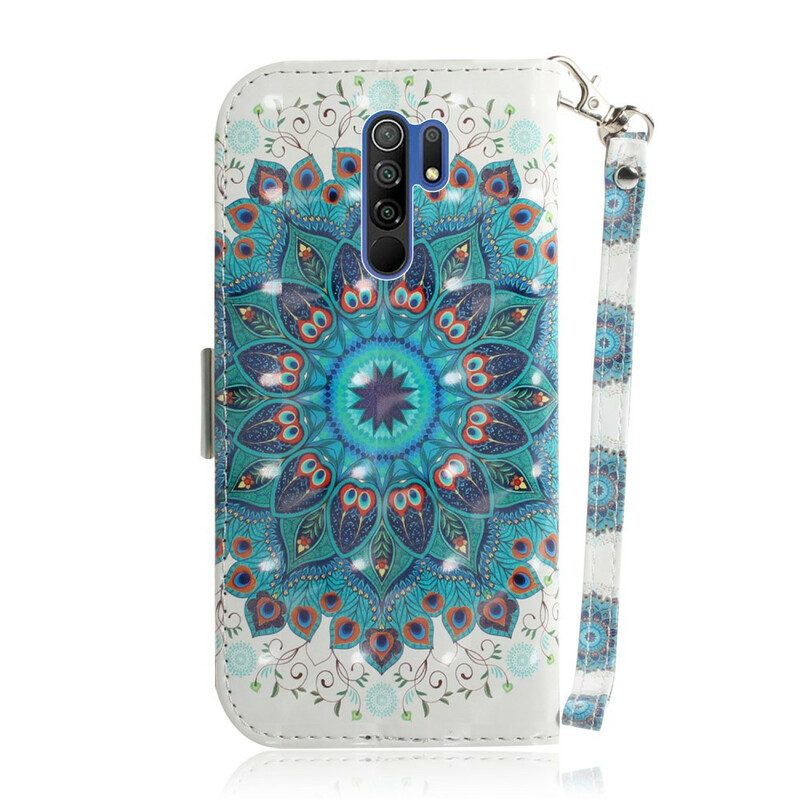 Folio-hoesje voor Xiaomi Redmi 9 Met Ketting Meesterlijke Mandala Met Riem