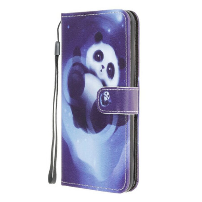 Folio-hoesje voor Xiaomi Redmi 9 Met Ketting Panda Space Met Sleutelkoord