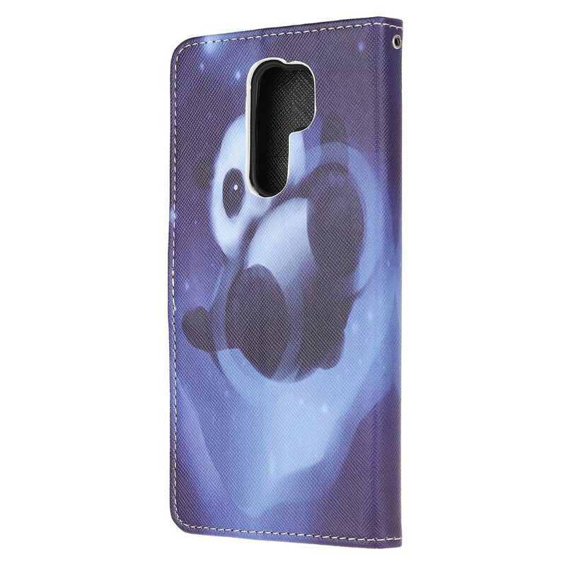 Folio-hoesje voor Xiaomi Redmi 9 Met Ketting Panda Space Met Sleutelkoord