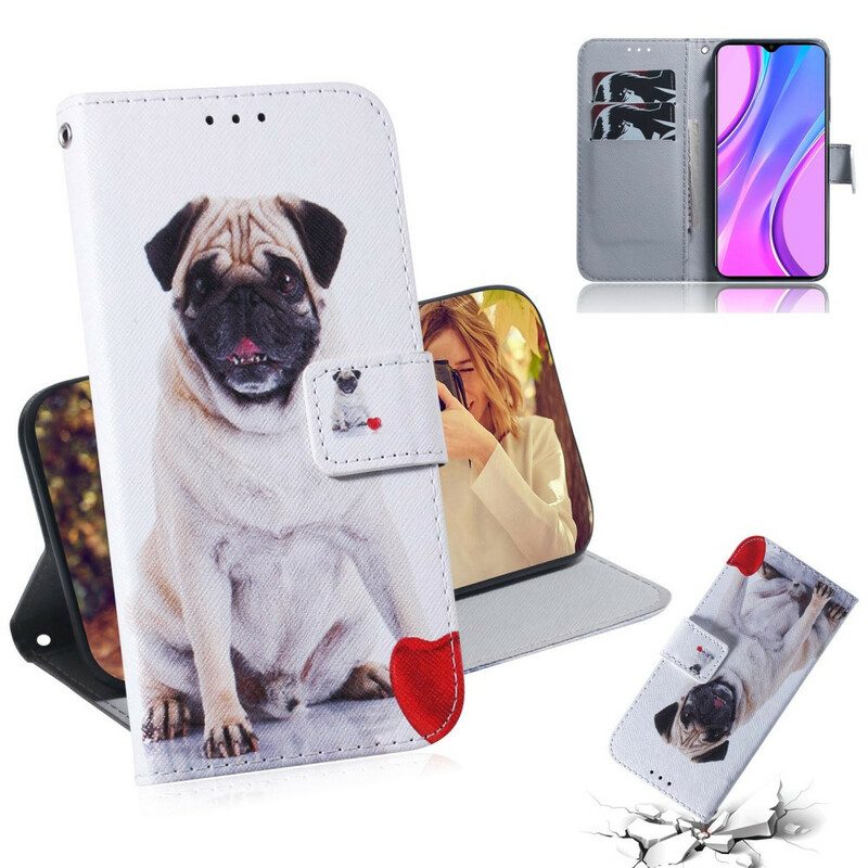 Folio-hoesje voor Xiaomi Redmi 9 Mops Hond