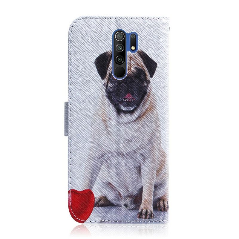 Folio-hoesje voor Xiaomi Redmi 9 Mops Hond