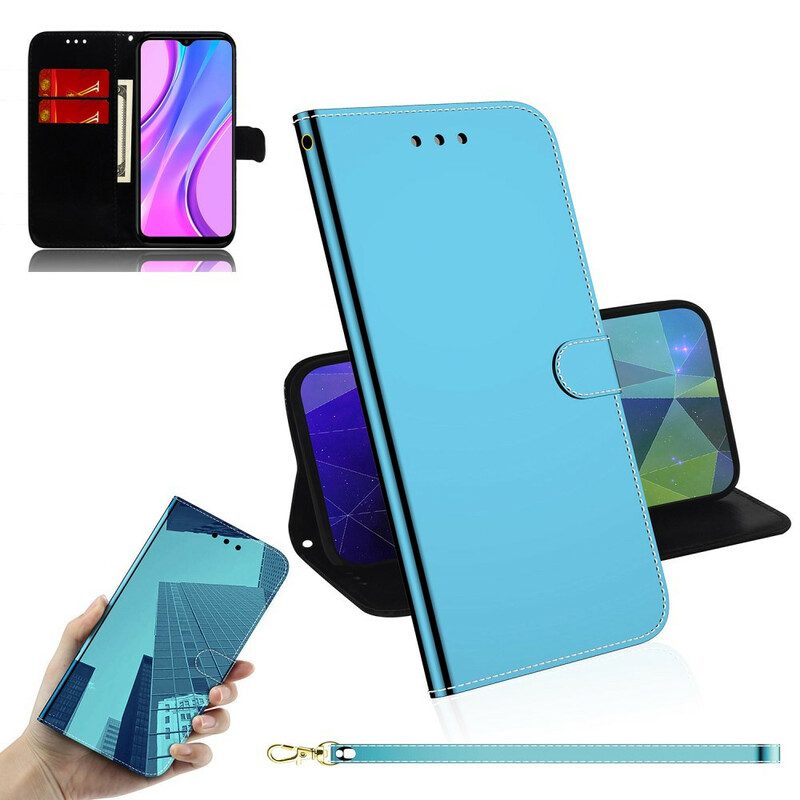 Folio-hoesje voor Xiaomi Redmi 9 Spiegelhoes Van Imitatieleer