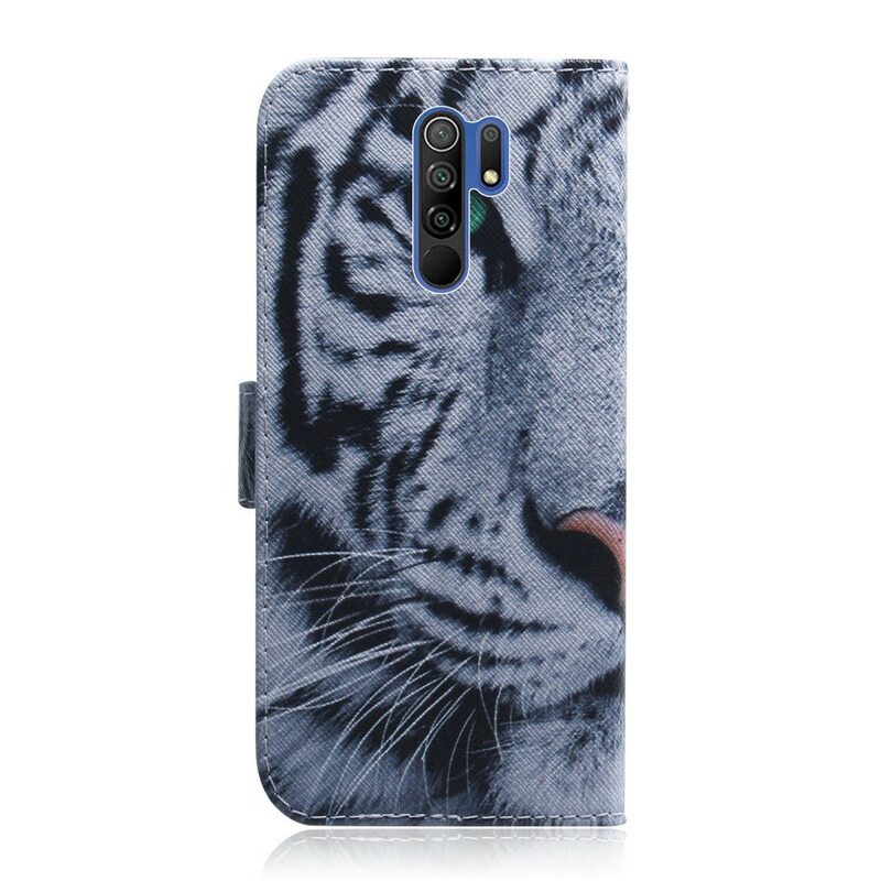 Folio-hoesje voor Xiaomi Redmi 9 Tijger Gezicht