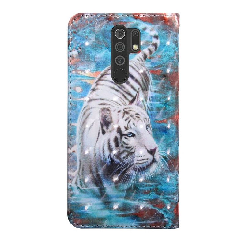 Folio-hoesje voor Xiaomi Redmi 9 Tijger In Het Water