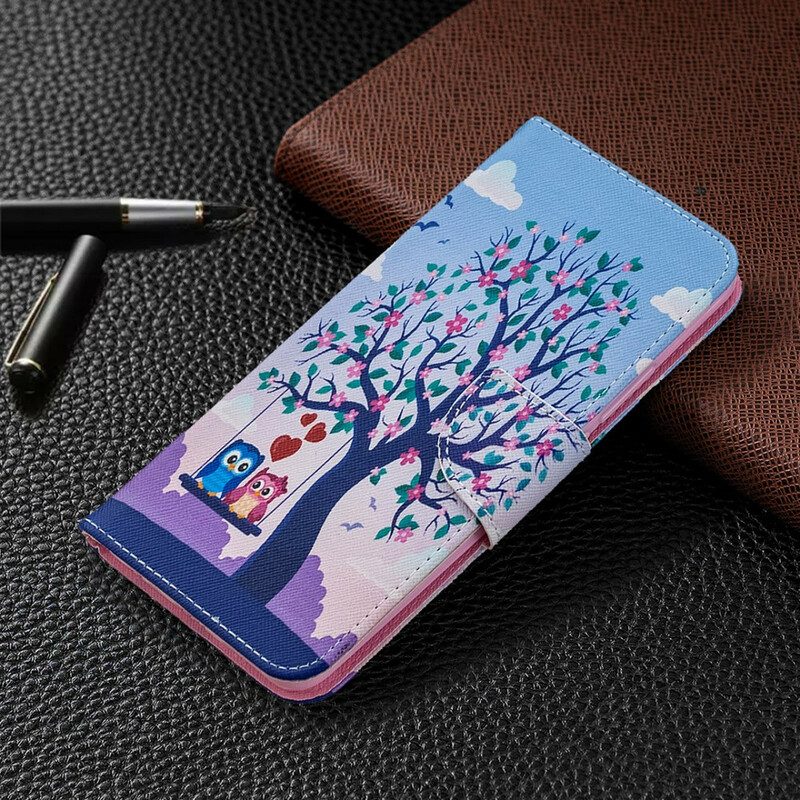 Folio-hoesje voor Xiaomi Redmi 9 Uilen Op De Schommel