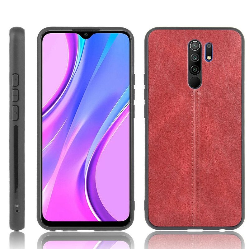 Hoesje voor Xiaomi Redmi 9 Couture-leereffect