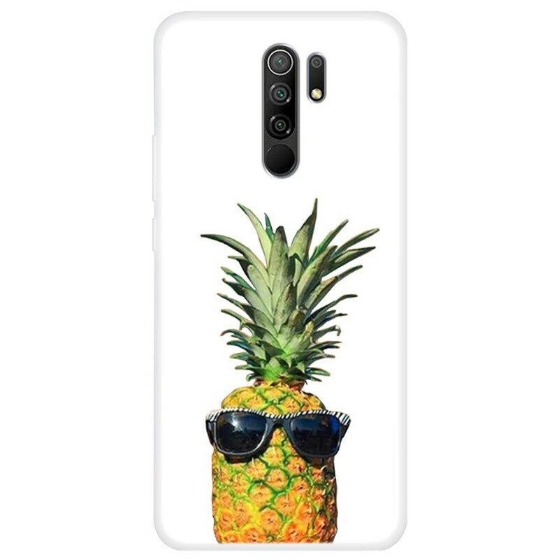 Hoesje voor Xiaomi Redmi 9 Transparante Ananas Met Glazen