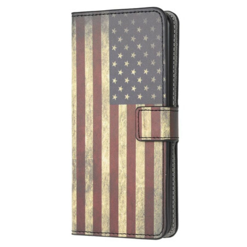 Leren Hoesje voor Xiaomi Redmi 9 Amerikaanse Vlag