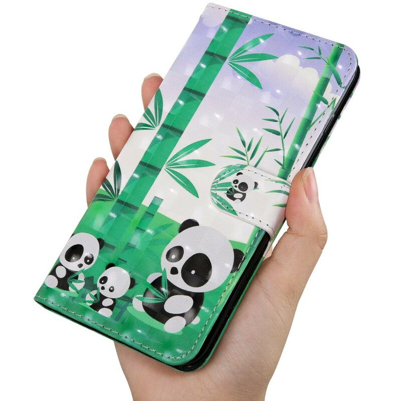 Leren Hoesje voor Xiaomi Redmi 9 Panda-familie