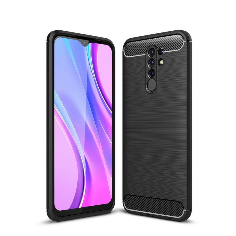 Telefoonhoesje voor Xiaomi Redmi 9 Geborstelde Koolstofvezel