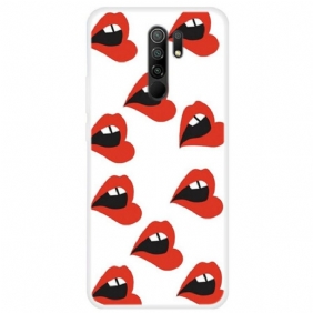 Telefoonhoesje voor Xiaomi Redmi 9 Getuite Lippen