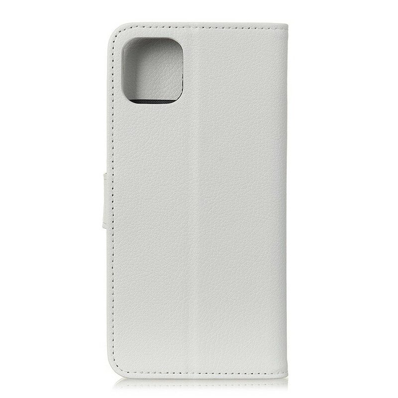 Folio-hoesje voor iPhone 12 Mini Lychee Kunstleer