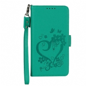 Folio-hoesje voor iPhone 12 Mini Met Ketting Bandjes Hart