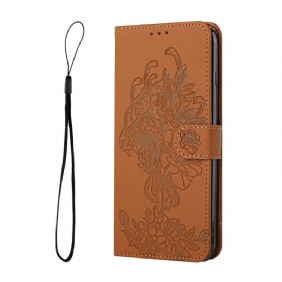 Folio-hoesje voor iPhone 12 Mini Met Ketting Barokke Strappy Tijger