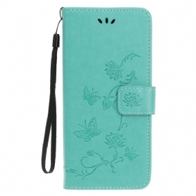 Folio-hoesje voor iPhone 12 Mini Met Ketting Strakke Bloemen