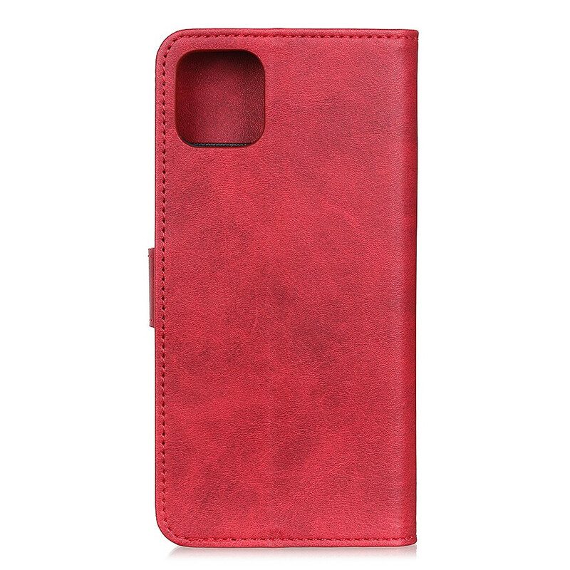 Folio-hoesje voor iPhone 12 Mini Retro Mat Leereffect