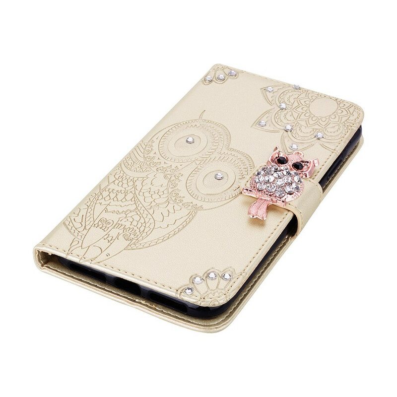 Folio-hoesje voor iPhone 12 Mini Uil Mandala En Charme