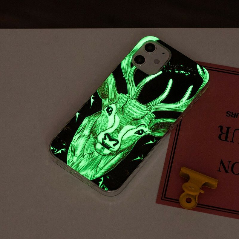 Hoesje voor iPhone 12 Mini Fluorescerende Majestueuze Herten