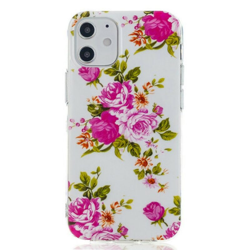 Hoesje voor iPhone 12 Mini Fluorescerende Vrijheidsbloemen