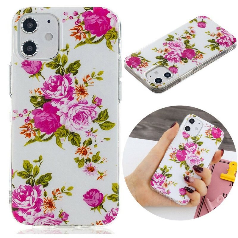 Hoesje voor iPhone 12 Mini Fluorescerende Vrijheidsbloemen