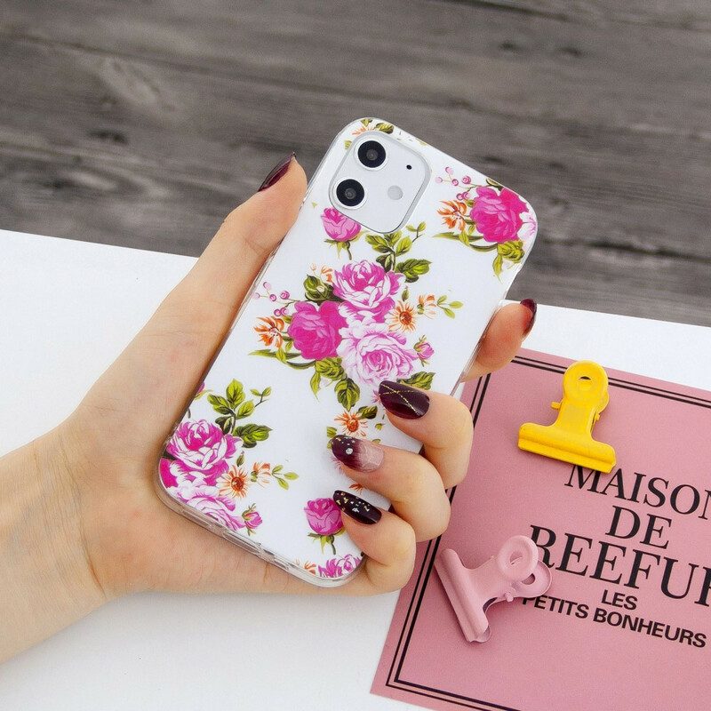 Hoesje voor iPhone 12 Mini Fluorescerende Vrijheidsbloemen