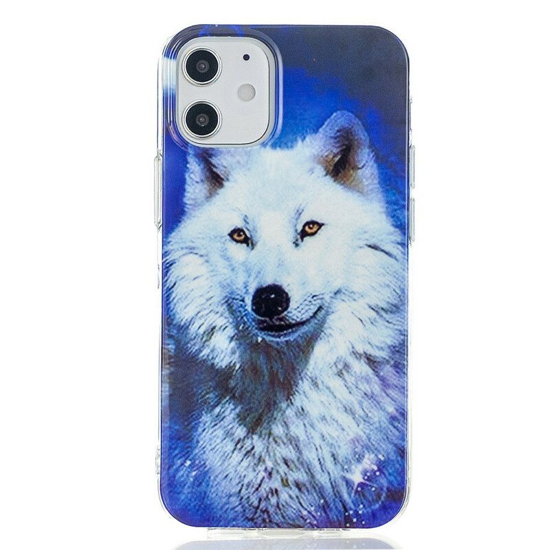 Hoesje voor iPhone 12 Mini Fluorescerende Wolf-serie