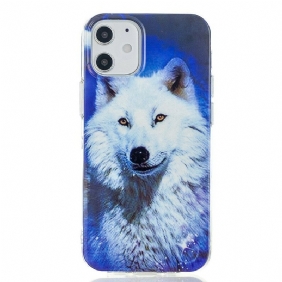 Hoesje voor iPhone 12 Mini Fluorescerende Wolf-serie