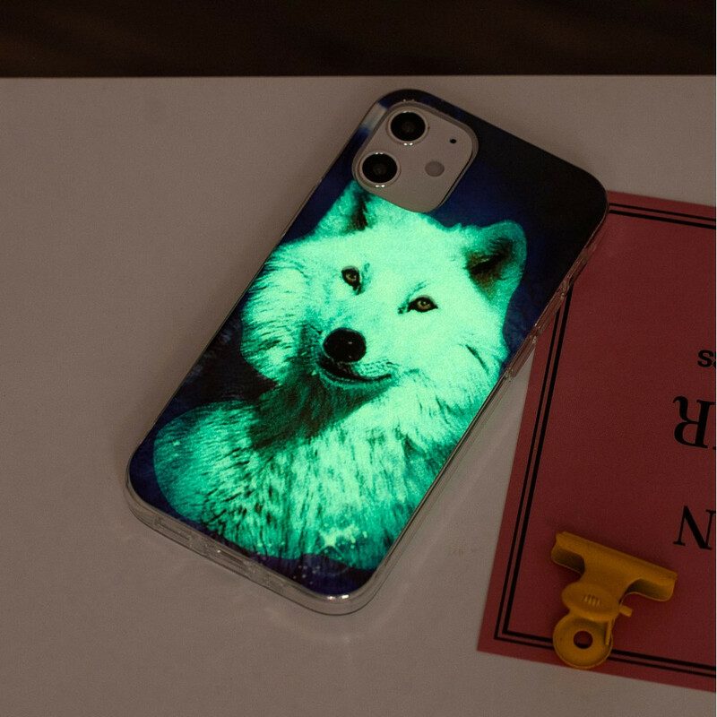 Hoesje voor iPhone 12 Mini Fluorescerende Wolf-serie