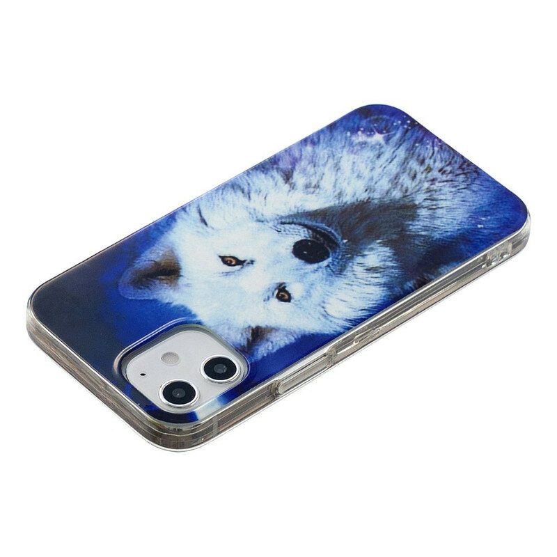 Hoesje voor iPhone 12 Mini Fluorescerende Wolf-serie