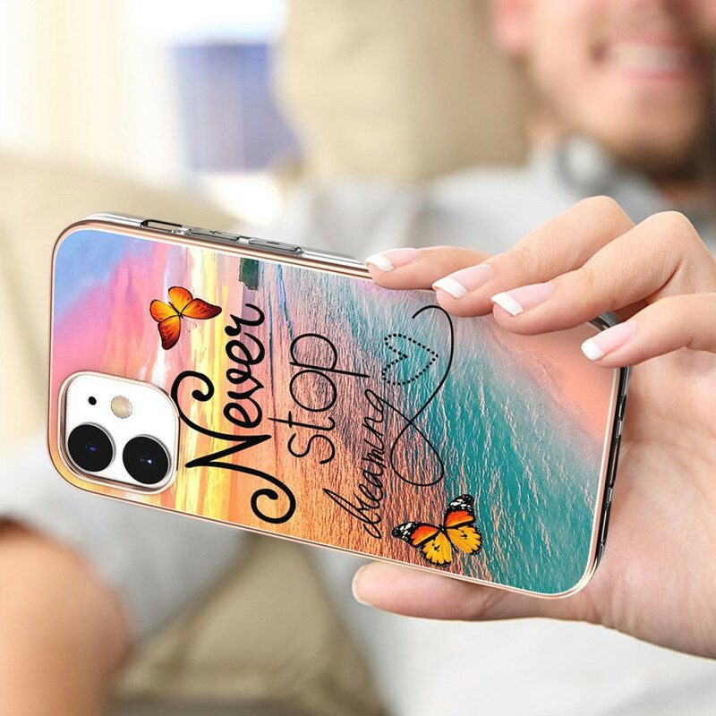 Hoesje voor iPhone 12 Mini Sto Dromende Vlinders Nooit