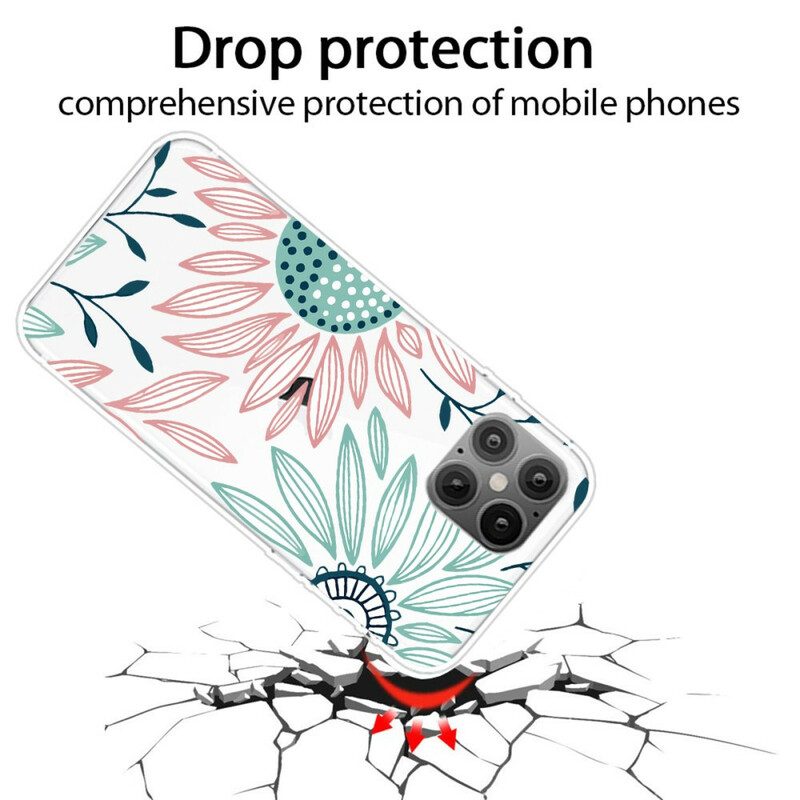 Hoesje voor iPhone 12 Mini Transparante Één Bloem