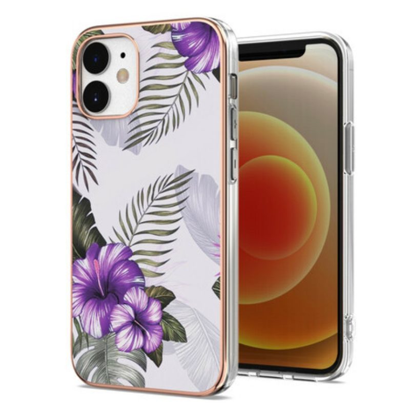 Hoesje voor iPhone 12 Mini Violette Bloemen