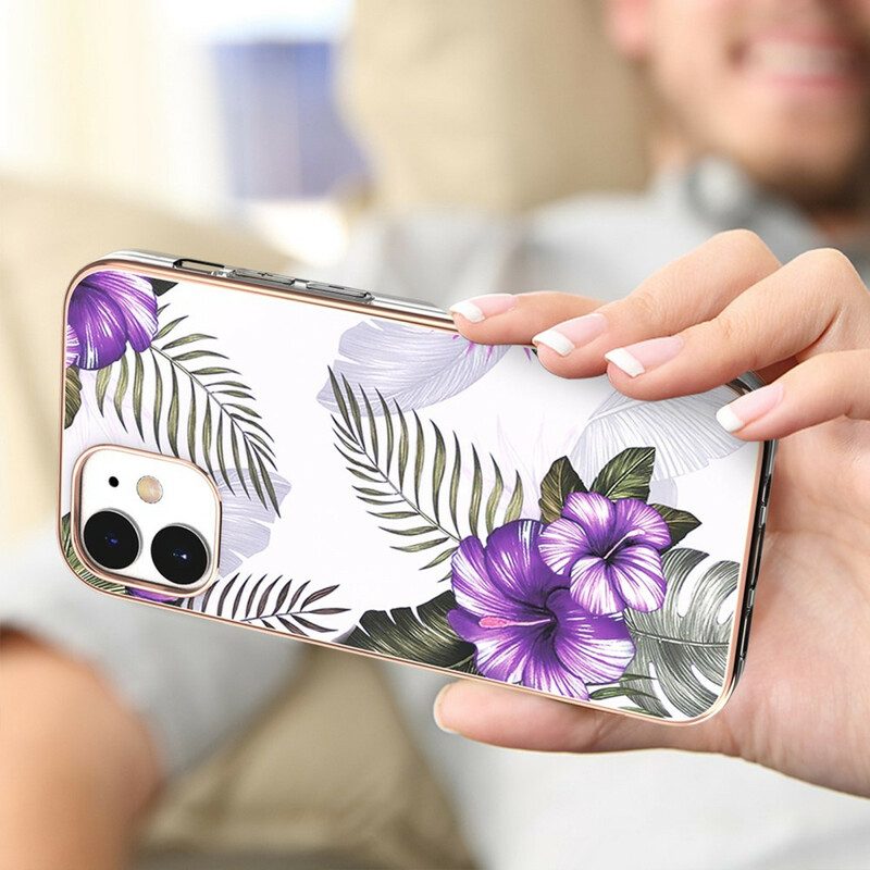 Hoesje voor iPhone 12 Mini Violette Bloemen