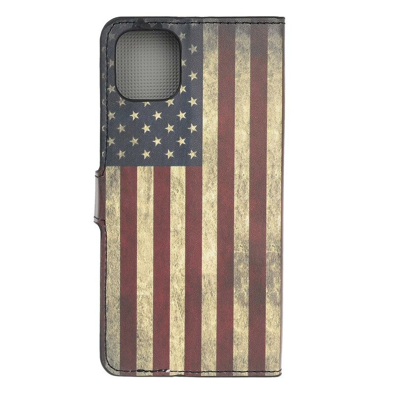 Leren Hoesje voor iPhone 12 Mini Amerikaanse Vlag