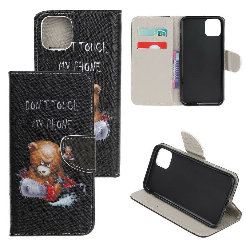 Leren Hoesje voor iPhone 12 Mini Gevaarlijke Beer